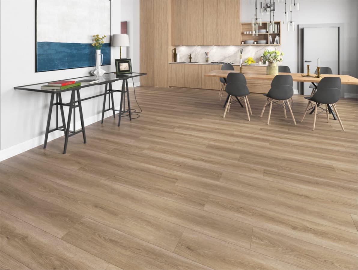 Interiér s podlahou Planks XL